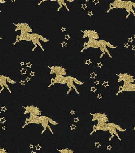 novelty cotton fabric unicorn black gold metallic amazon|Amazon.com: Benartex Believe In Unicorns All Over Unicorns .